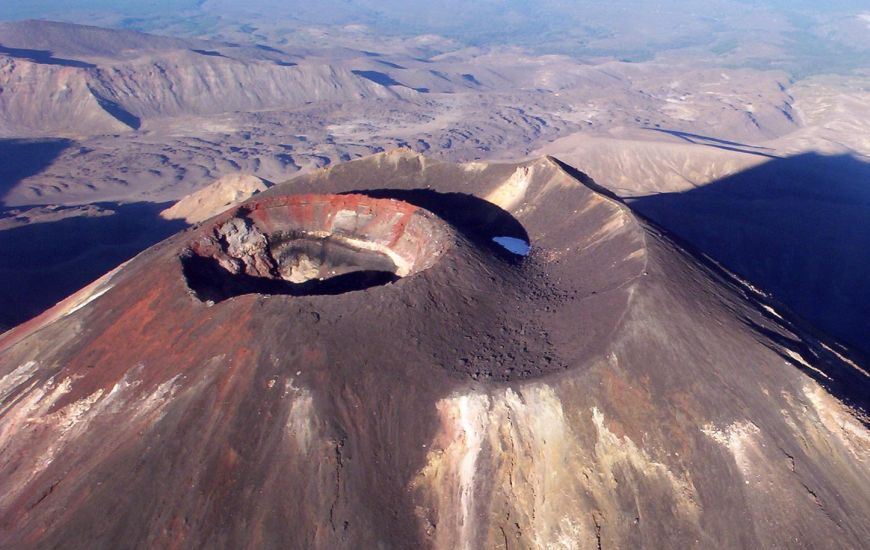 Aerial view of Mount Ngauruhoe in Tongariro National Park