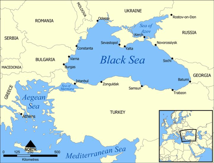 Map of the Black Sea