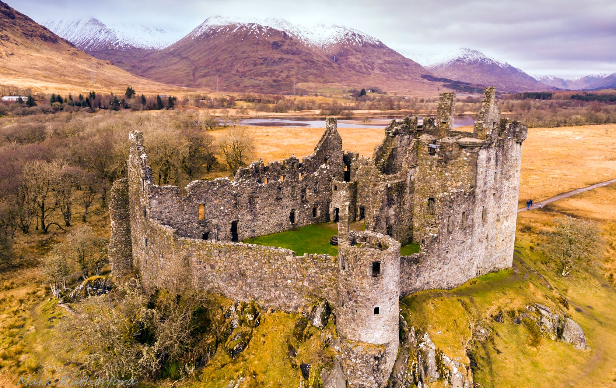 Aerial view of Kilchurn Castle