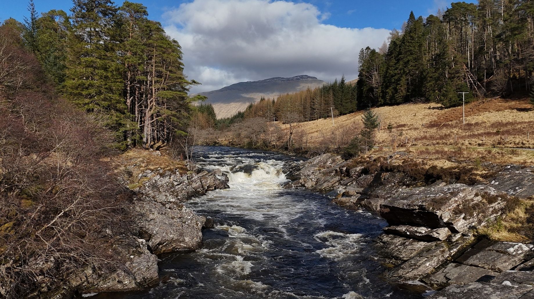 Falls on River Orchy in Glen Orchy off Glencoe