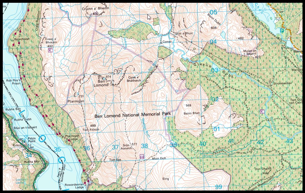 Map of Ben Lomond