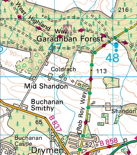 Map of Drymen Walk area