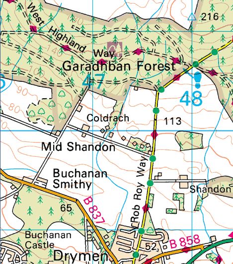 Map of Drymen Walk area