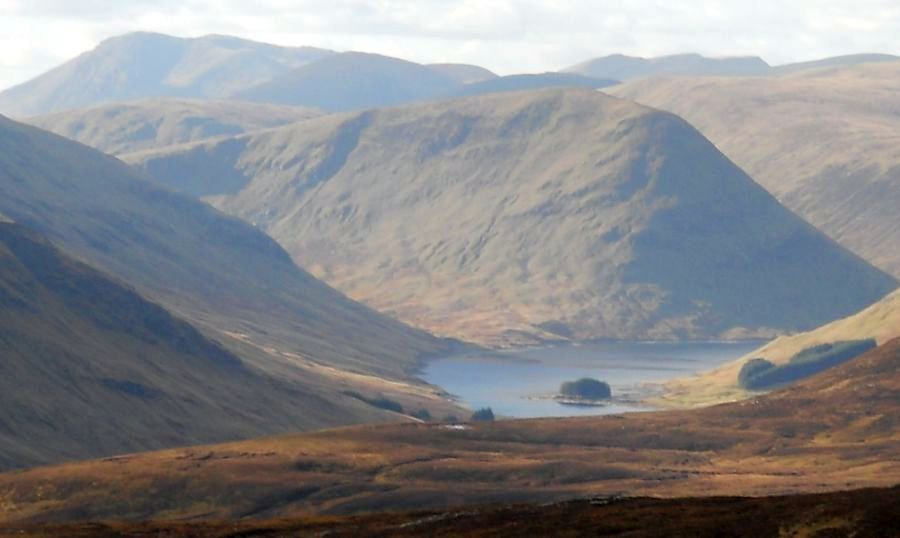 Beinn a Chreachain and Sron a'Choire Chnapanich above Loch an Daimh from Cam Chreag
