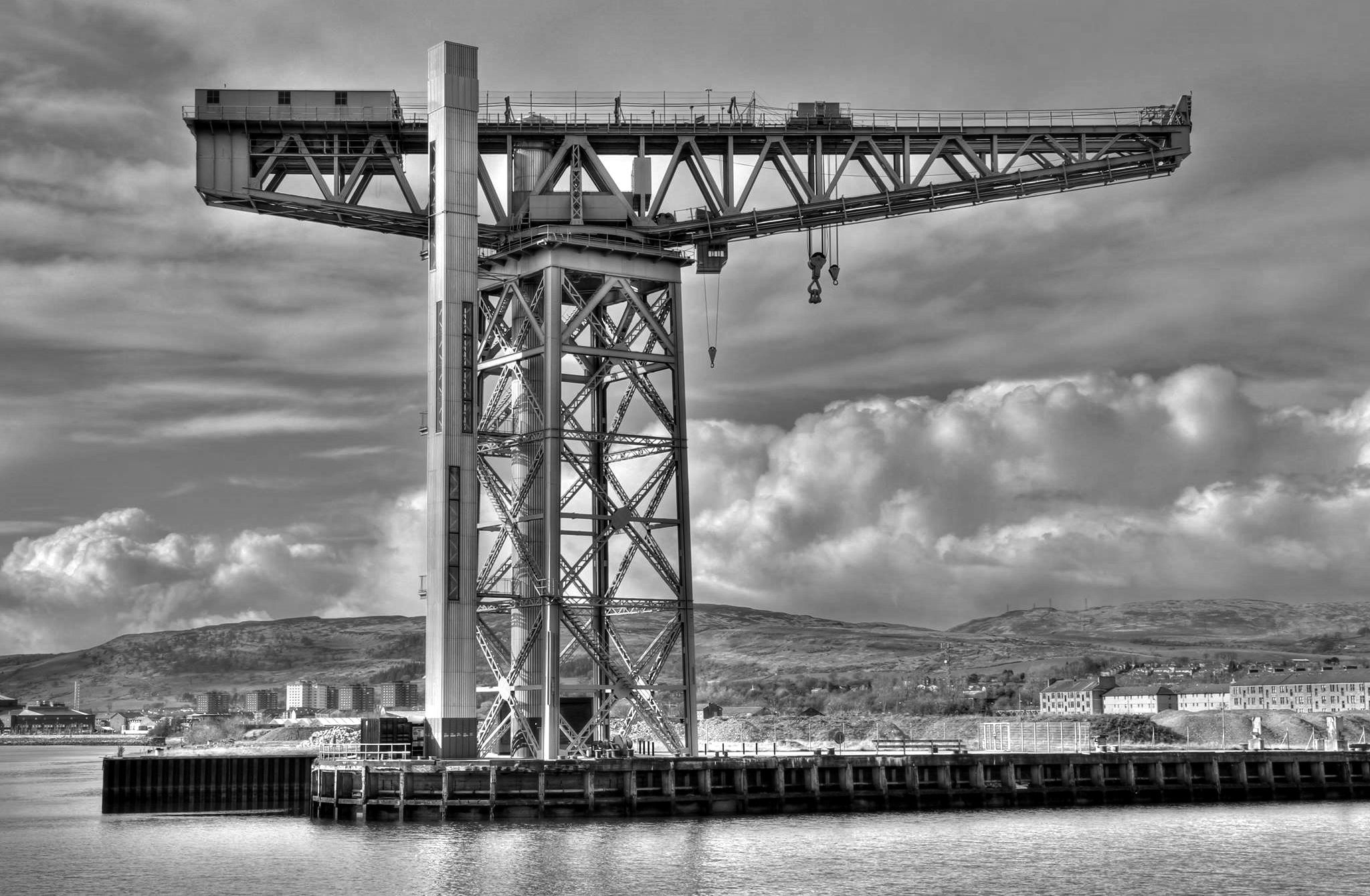 Giant ( Titan ) crane at shipyard on the River Clyde