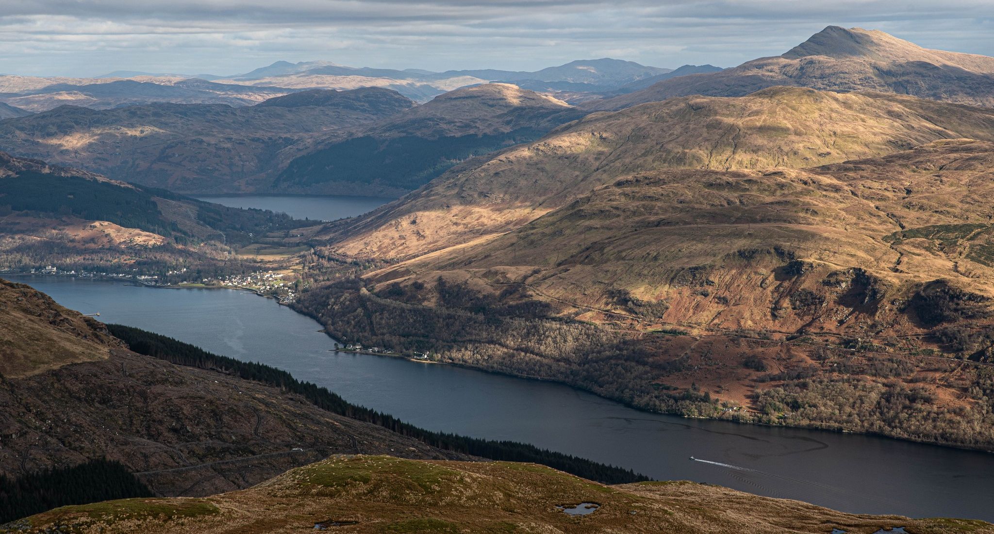 Ben Lomond above Loch Lomond and Loch Long from Cnoc Coinnich