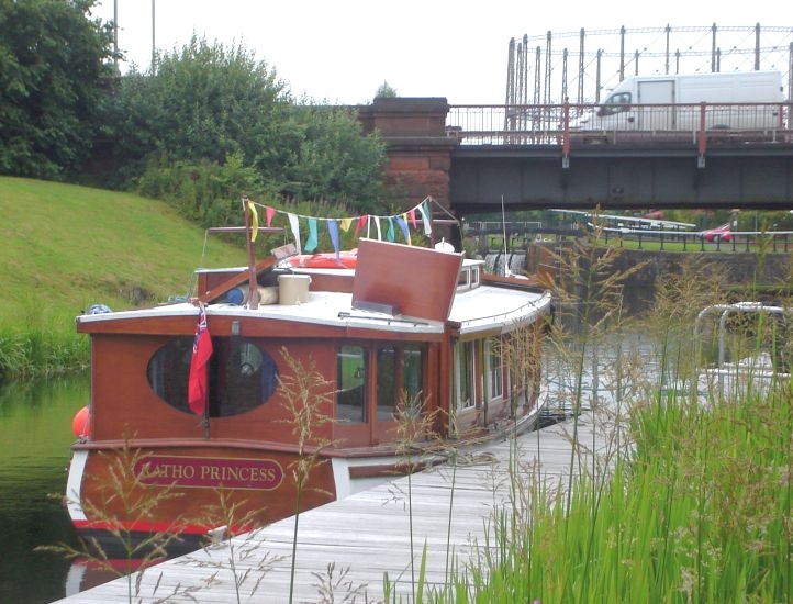 Barge on The Forth and Clyde Canal at Temple