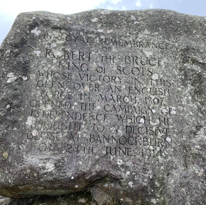 Inscription on Bruce's Stone above Loch Trool