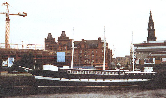 The "Carrick", old clipper, at the Broomielaw on River Clyde in Glasgow city centre