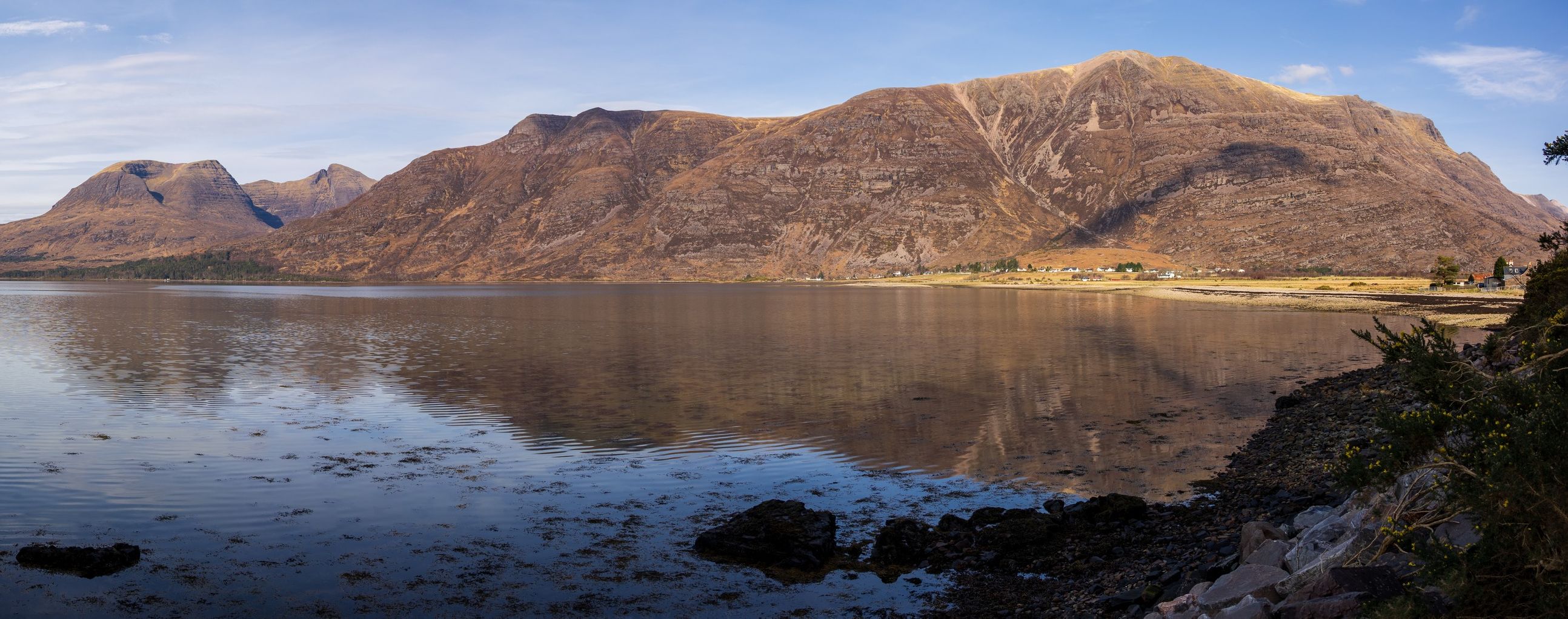Beinn Alligin and Liathach across Loch Torridon in NW Highlands of Scotland