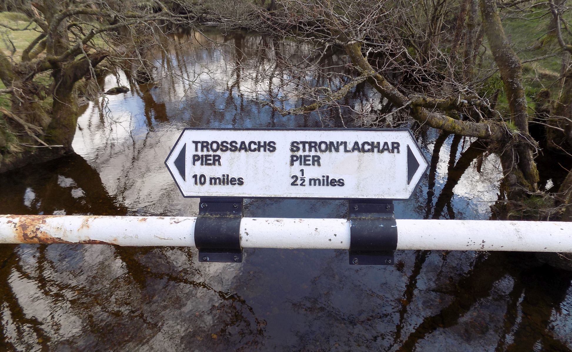 Signpost at head of  Loch Katrine