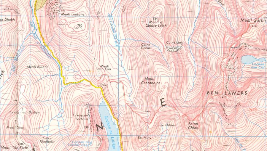 Map of Meall nam Maigheach