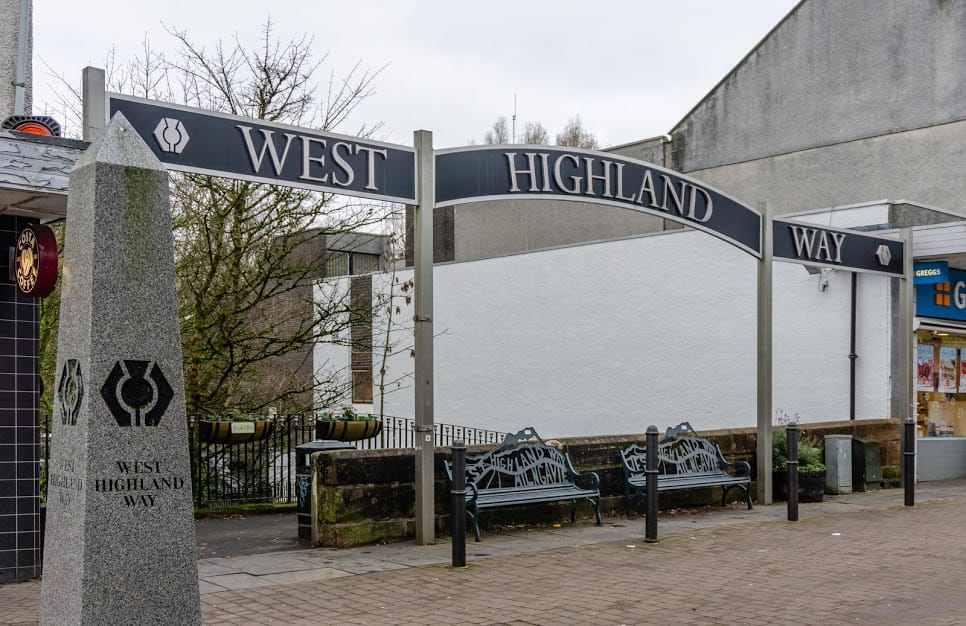 Milngavie the Starting Point of the West Highland Way beneath the Campsie Fells