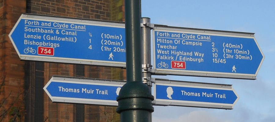 Signpost in Kirkintilloch