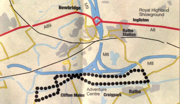 Route Map of Union Canal at Ratho