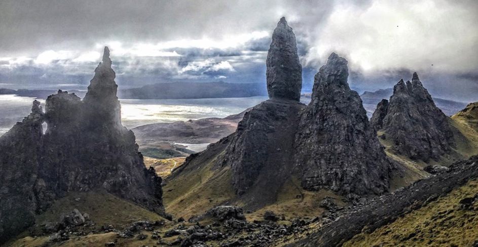 The Needle and Old Man of Storr at Trotternish on Island of Skye