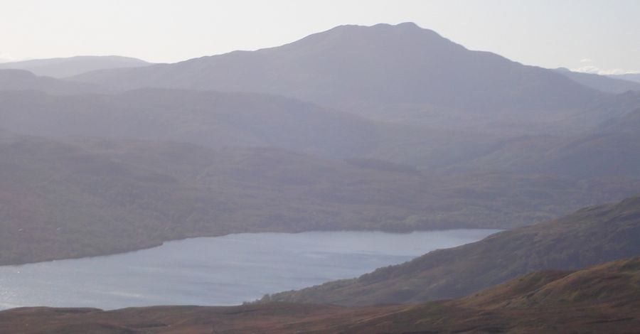 Ben Lomond and Loch Katrine on ascent of Stob Fear-tomhais