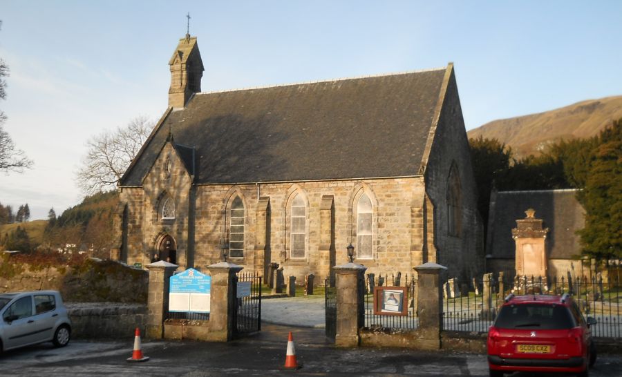 Strathblane Parish Church beneath the Campsie Fells