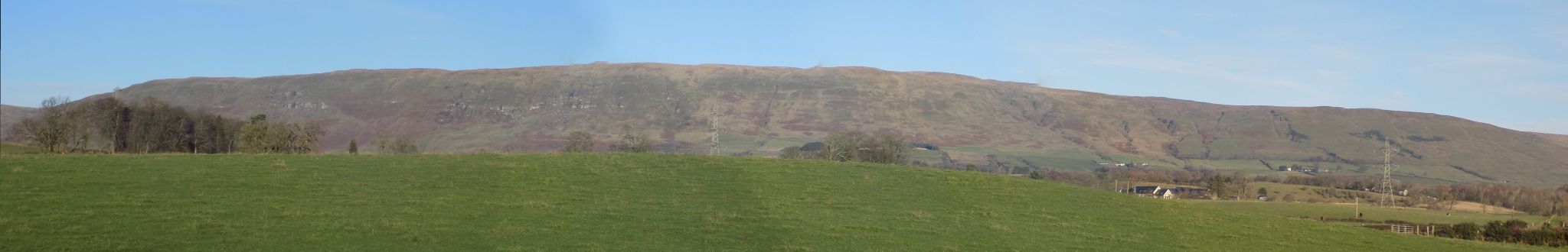 Campsie Fells from track along route of Kelvin Valley Railway