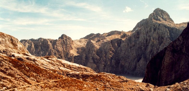 Mt. Triglav in summer in the Julian Alps of Slovenia