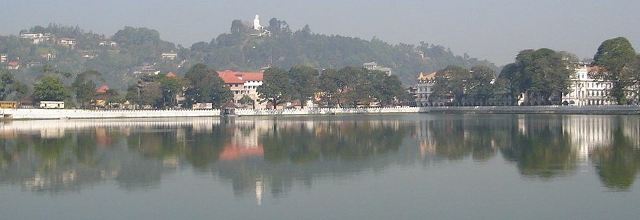 Giant Buddha Statue overlooking Kandy Lake