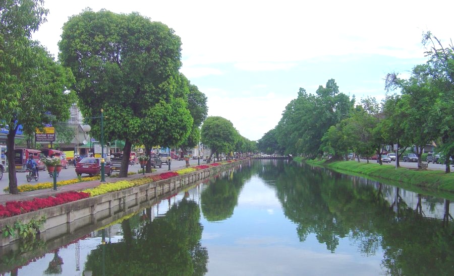 Moat around the old city of Chiang Mai