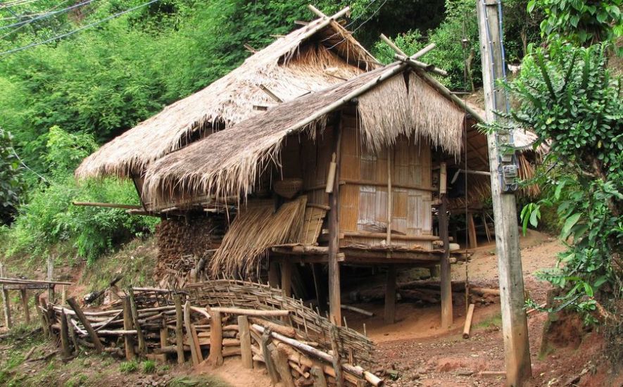 Hut in Akha Village in Northern Thailand