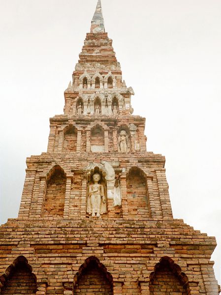 Chedi Suwanna at Wat Phra That Haripunchai in Lamphun in Northern Thailand