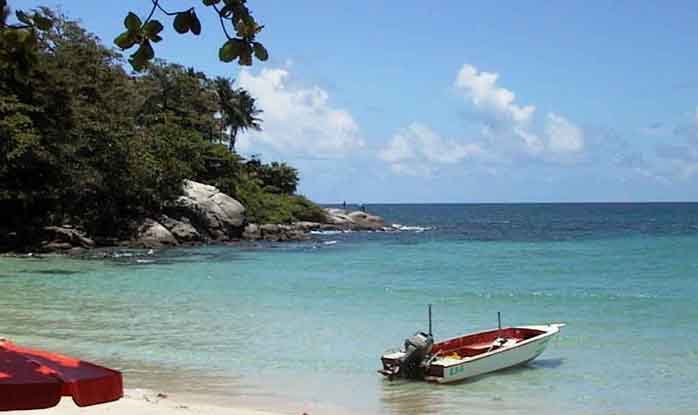 Beach at Ao Kata on Ko Phuket in Southern Thailand