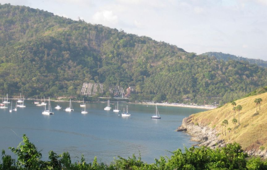 Nai Harn Bay and Beach from Cape Promthep on Ko Phuket in Southern Thailand