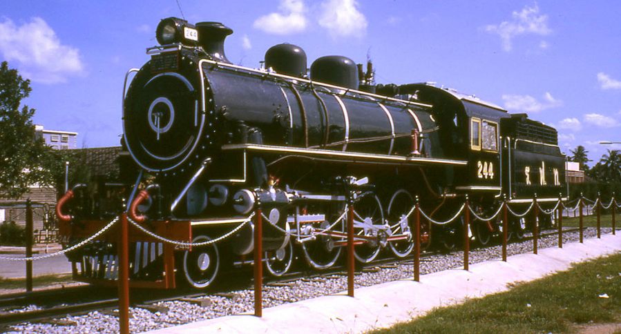 Old steam locomotive in Hat Yai in Southern Thailand