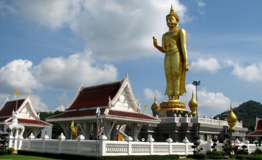 Buddha Statue at Wat Mongkol Maharaj in Hat Yai in Southern Thailand