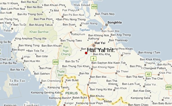 Location Map of Hat Yai