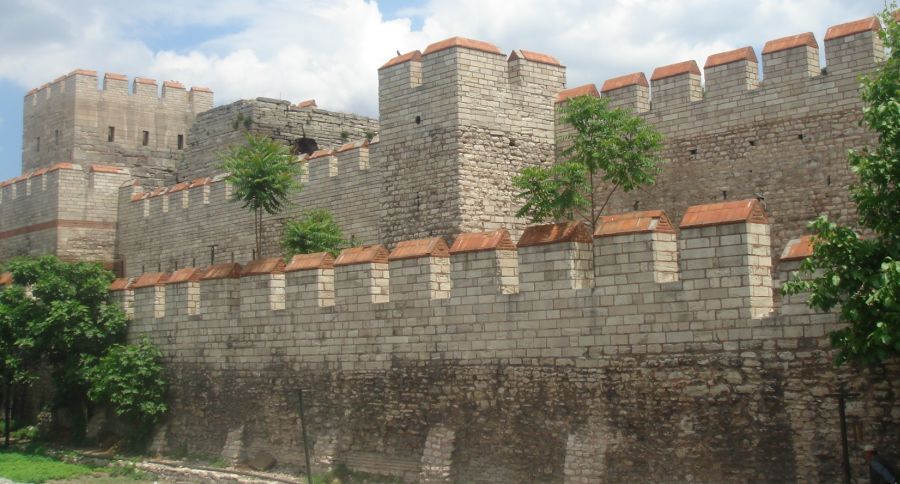 The Walls of Constantinople in Istanbul in Turkey