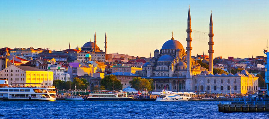 Suleymaniye from the Golden Horn on the Bosphorus in Istanbul