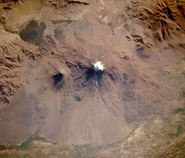 Satellite View of Mount Ararat ( Agri Dag ) from east of Dogubeyazit