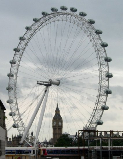 The London Eye - rotating wheel observation platform in London