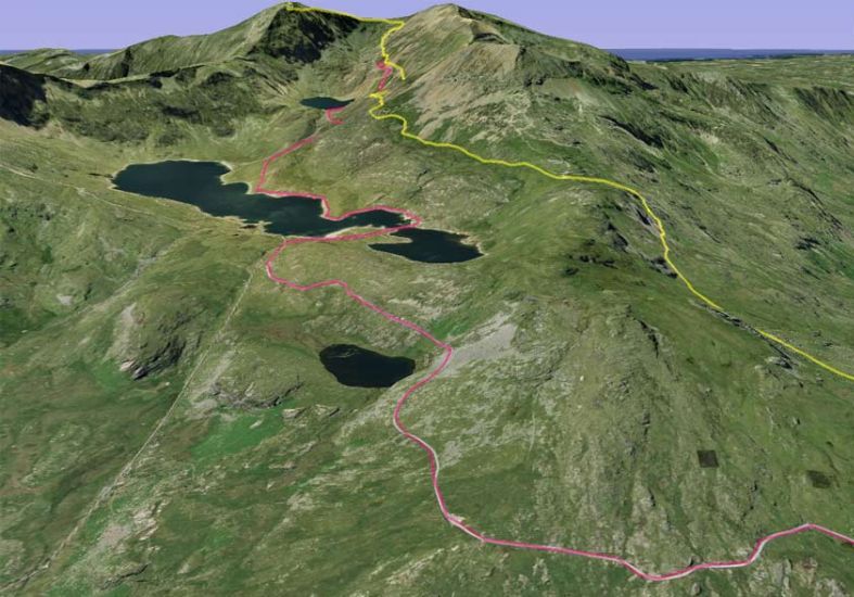 Ascent routes on Snowdon