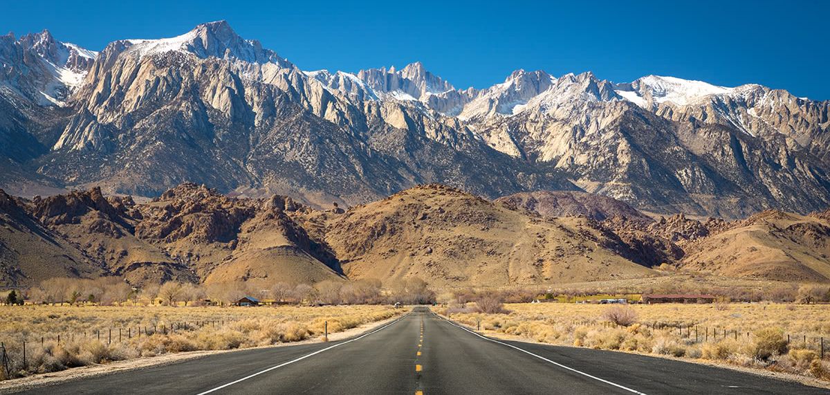 Mount Whitney on approach from Lone Pine in Owens Valley