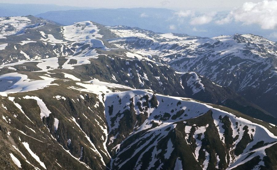 Aerial view of the Snowy Mountains in Australia